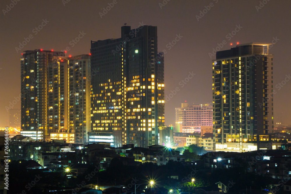 Bangkok City Night Light Capital City Thailand