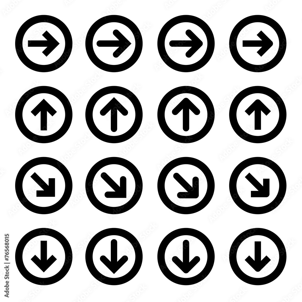 Set of silhouettes arrows. Set of silhouettes arrows.