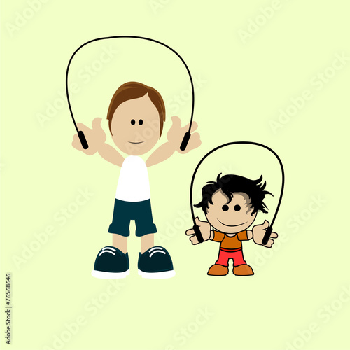 Dad jumping rope with your child