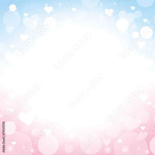 Heart shape pink and blue background