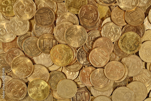 Ukrainian coins close up