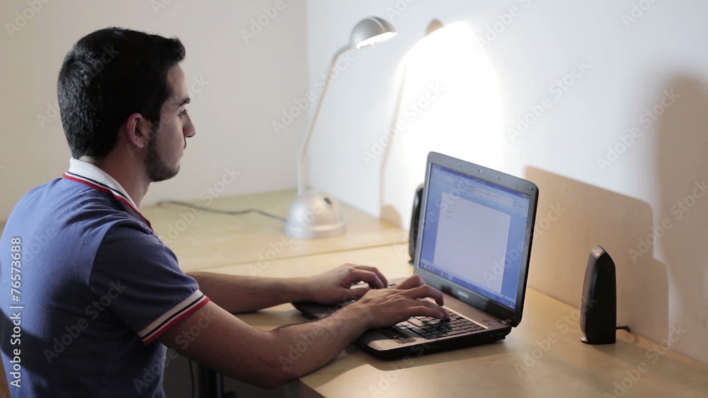 guy working at the laptop - write a letter guy working at the laptop - write a letter