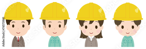 作業員　顔　セット