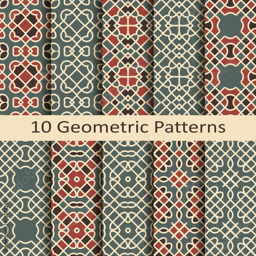 set of ten geometric patterns