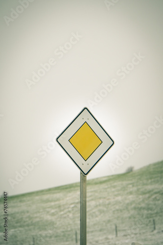 Traffic sign priority road (11) photo