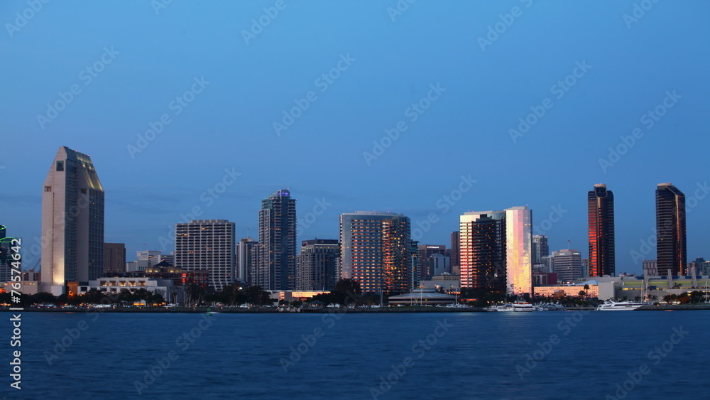 A timelapse view of the San Diego skyline from day to night A timelapse view of the San Diego skyline from day to night