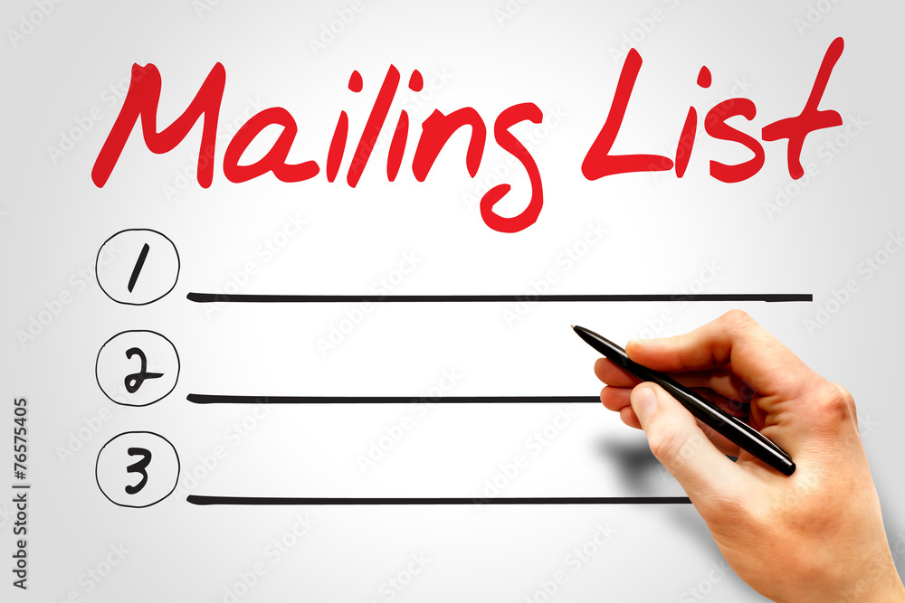 Blank Mailing list, business concept Blank Mailing list, business concept