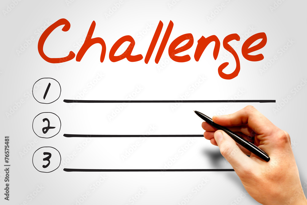 Challenge blank list, business concept Challenge blank list, business concept