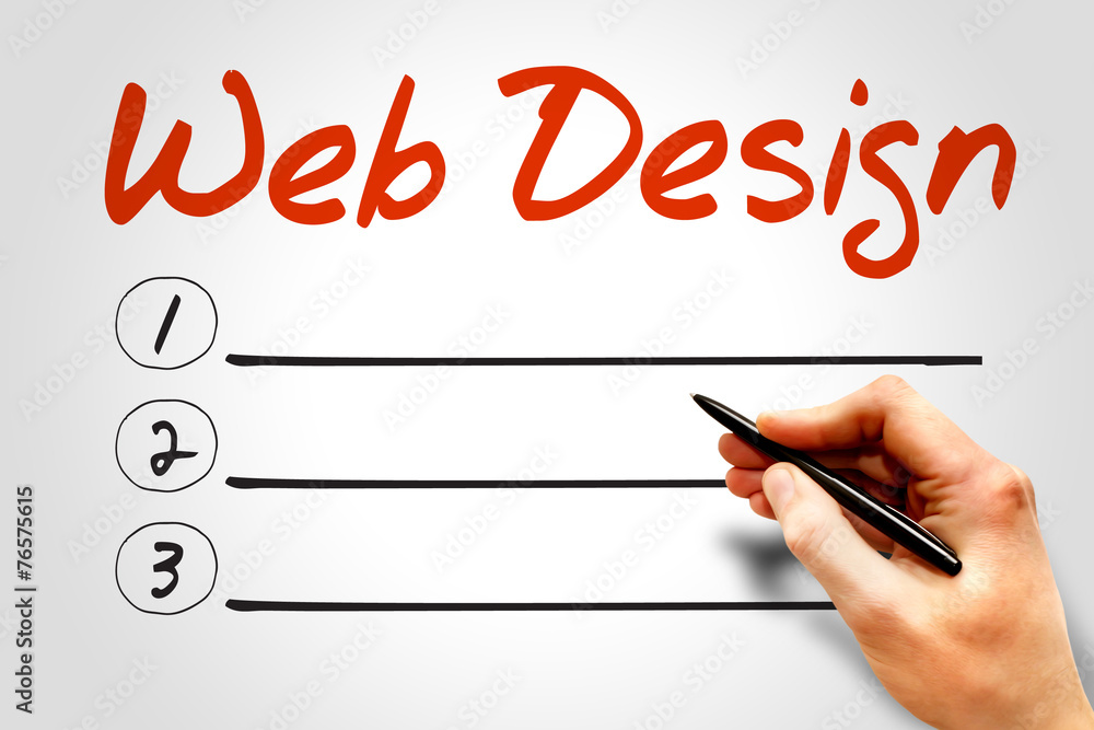 WEB DESIGN blank list, business concept WEB DESIGN blank list, business concept