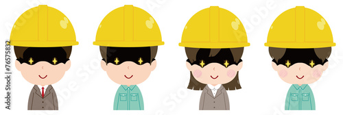 作業員　顔　セット　企む