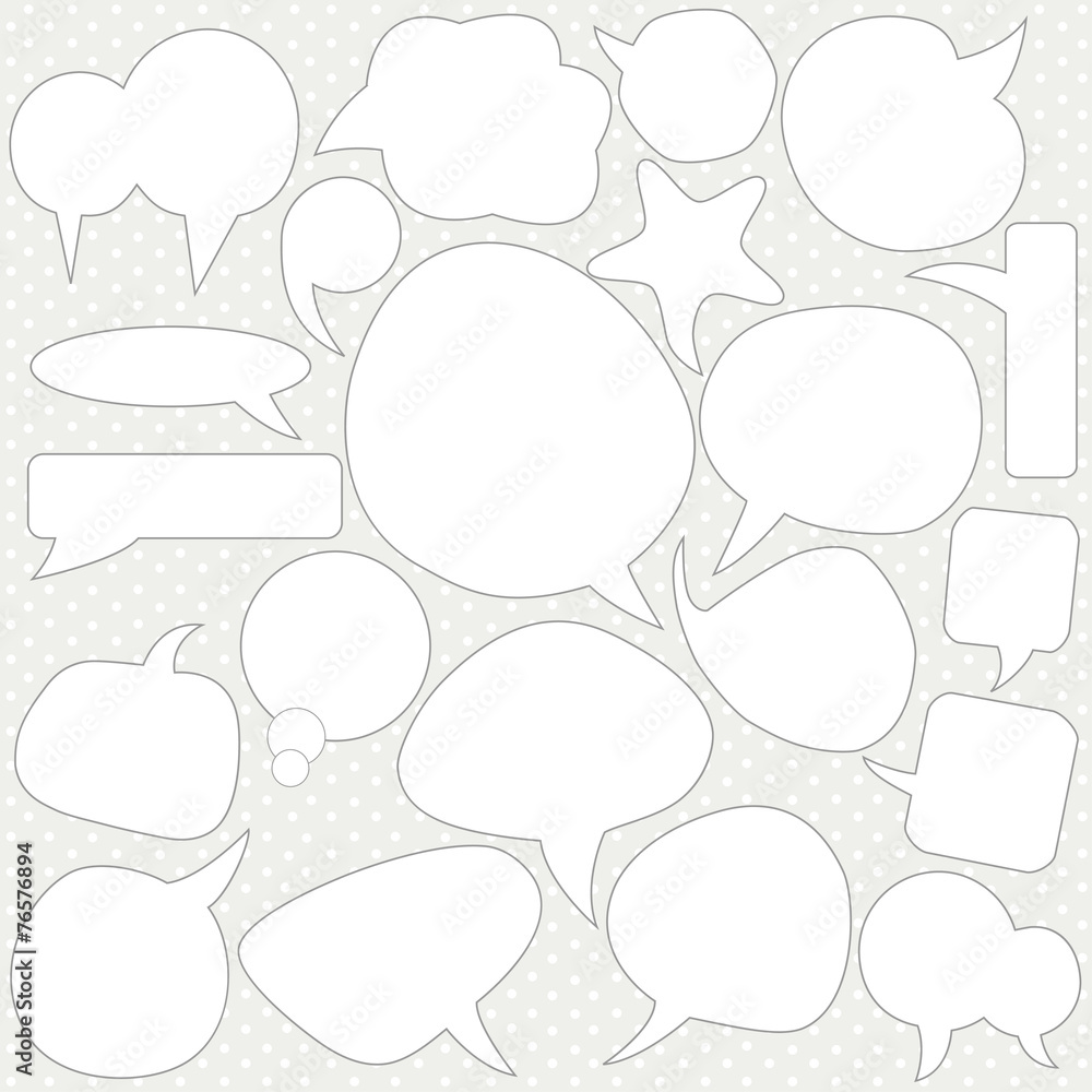Set of white bubbles speech Set of white bubbles speech