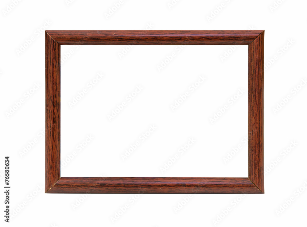 Wooden photo frame empty Isolated on white background Wooden photo frame empty Isolated on white background