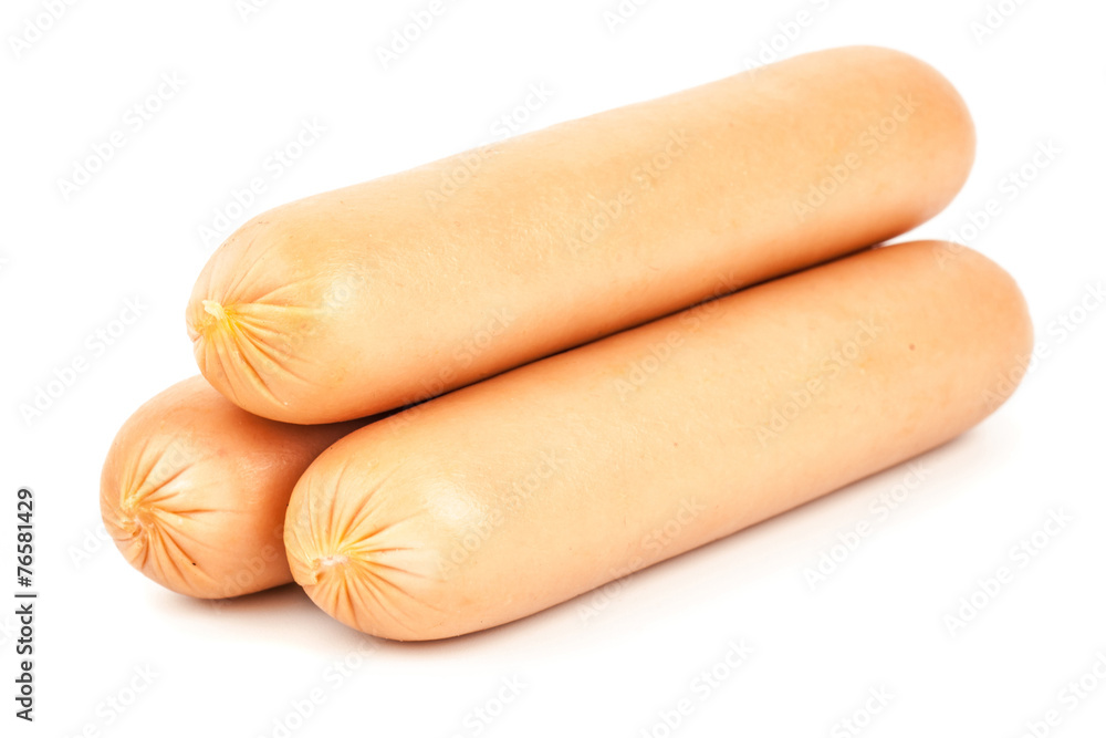 Sausages isolated on a white background Sausages isolated on a white background
