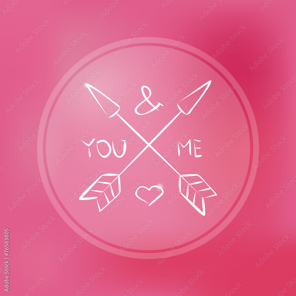 Quote, inspirational poster, typographical design, you and me lo