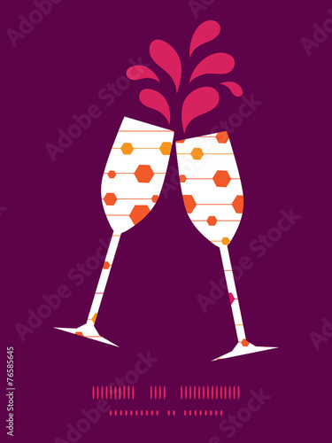 Vector abstract colorful stripes and shapes toasting wine