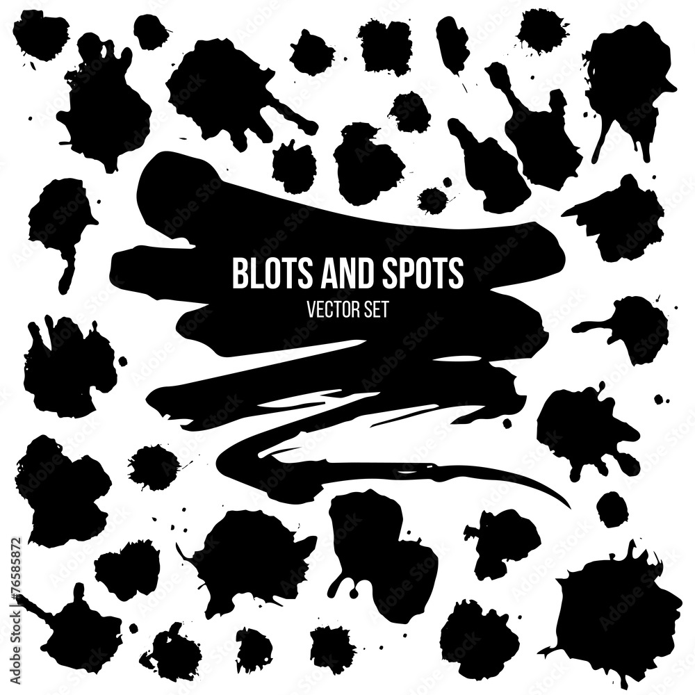 Set of abstract isolated grunge spots and blots Set of abstract isolated grunge spots and blots
