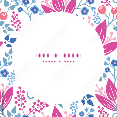 Vector pink flowers frame seamless pattern background