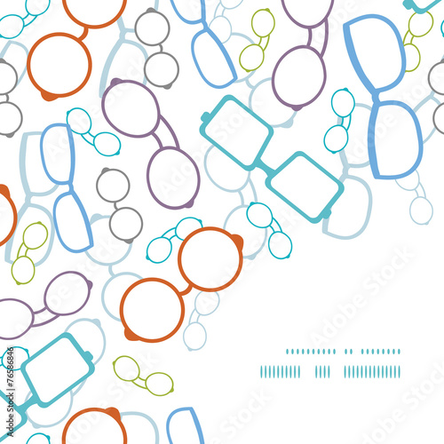 Vector colorful glasses frame corner pattern background
