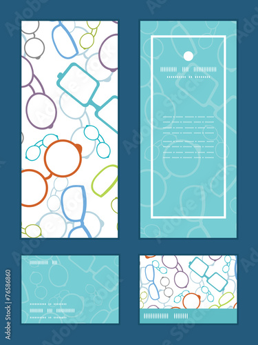 Vector colorful glasses vertical frame pattern invitation