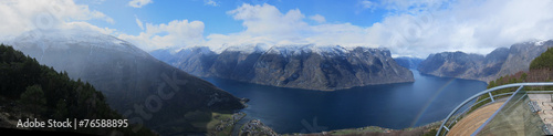 Panorama of Aurlandsfjorden Norway