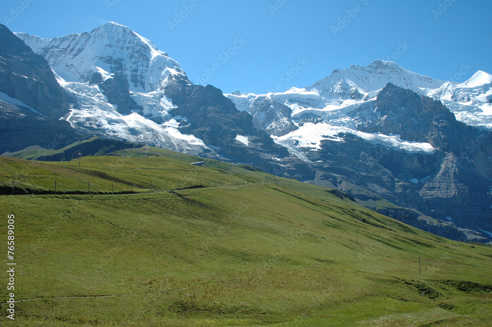 Jungfraujoch pass in Alps in Switzerland