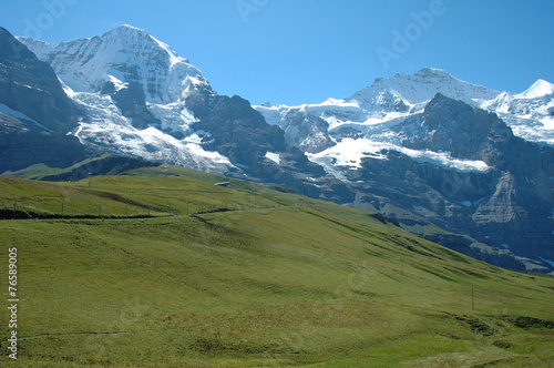 Jungfraujoch pass in Alps in Switzerland