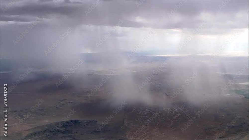 Low Rain Clouds Desert Plateau Low Rain Clouds Desert Plateau