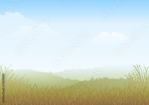 Countryside landscape field of grass