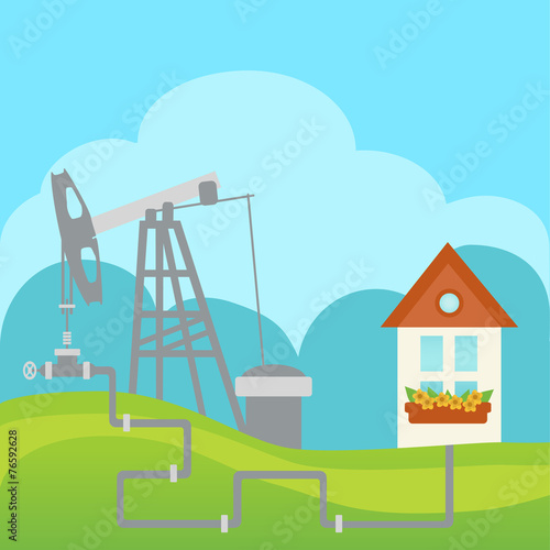 Oil and gas processing plant and house