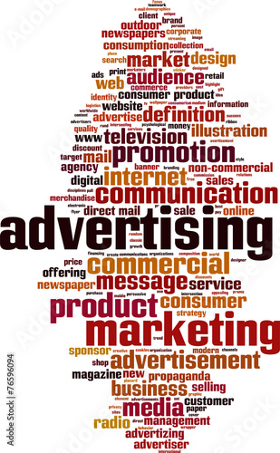 Advertising word cloud concept. Vector illustration