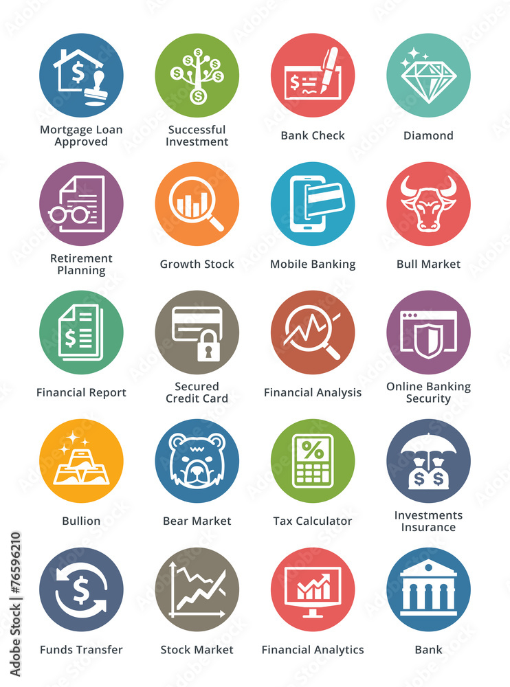 Personal & Business Finance Icons Set 1 - Dot Series Personal & Business Finance Icons Set 1 - Dot Series