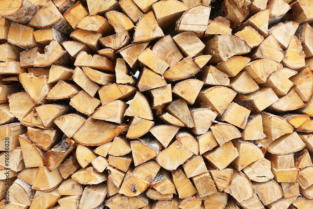 firewood stacked for storage, background firewood stacked for storage, background