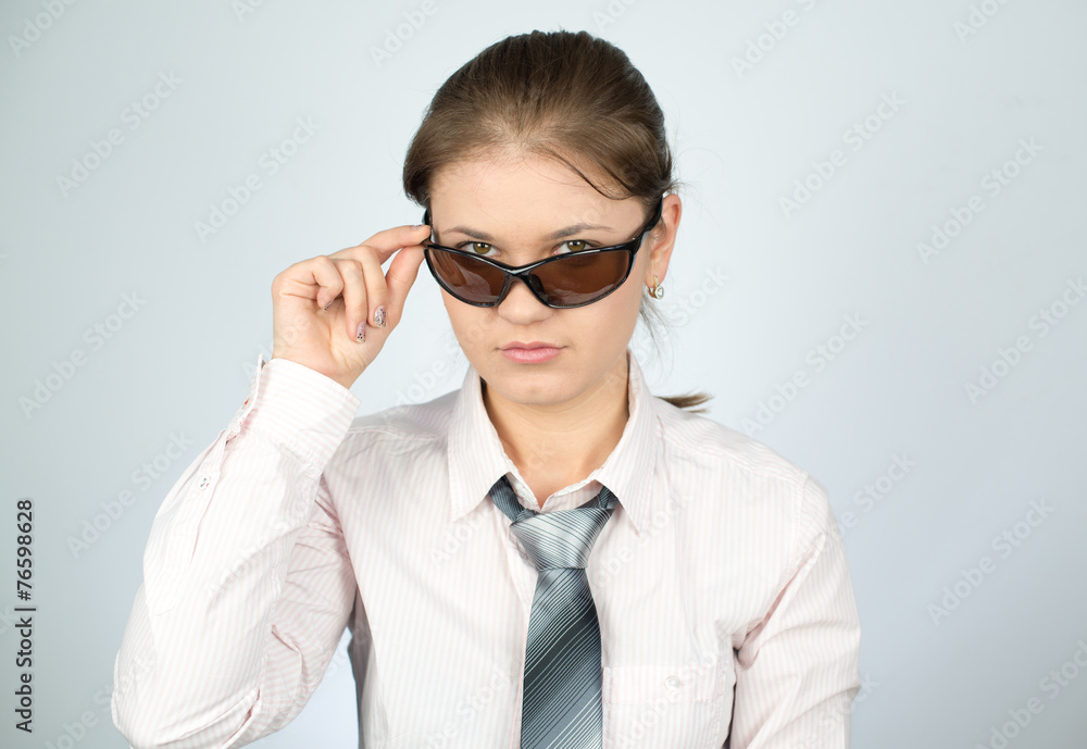 young businesswoman with glasses