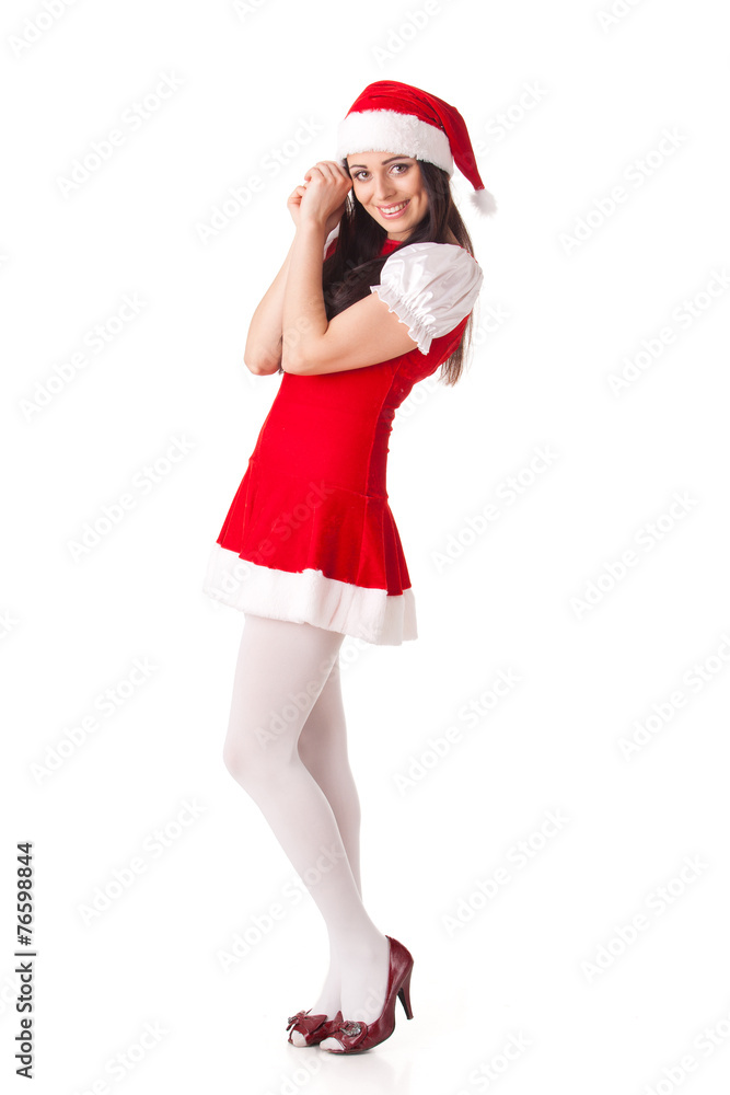 Young woman in Santa costume. Christmas. Young woman in Santa costume. Christmas.