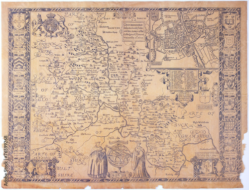 Antique Oxfordshire map