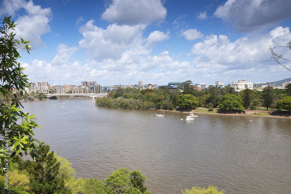 Fototapeta premium The view from Kangaroo Point in Brisbane City in Queensland.