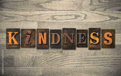 Kindness Wooden Letterpress Concept photo