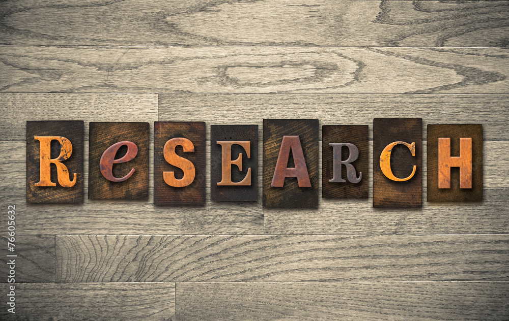 Fototapeta premium Research Wooden Letterpress Concept