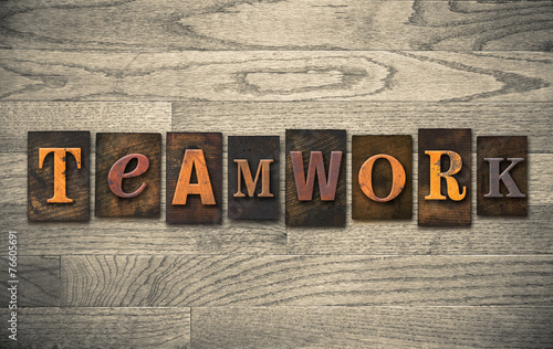 Teamwork Wooden Letterpress Concept