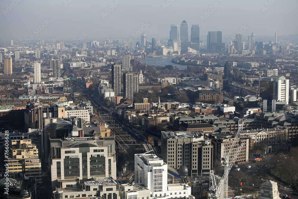 Aerial view of London from Walkie Talkie building