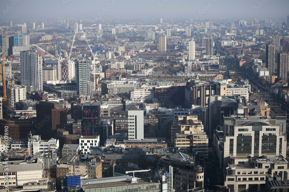 Aerial view of London from Walkie Talkie building