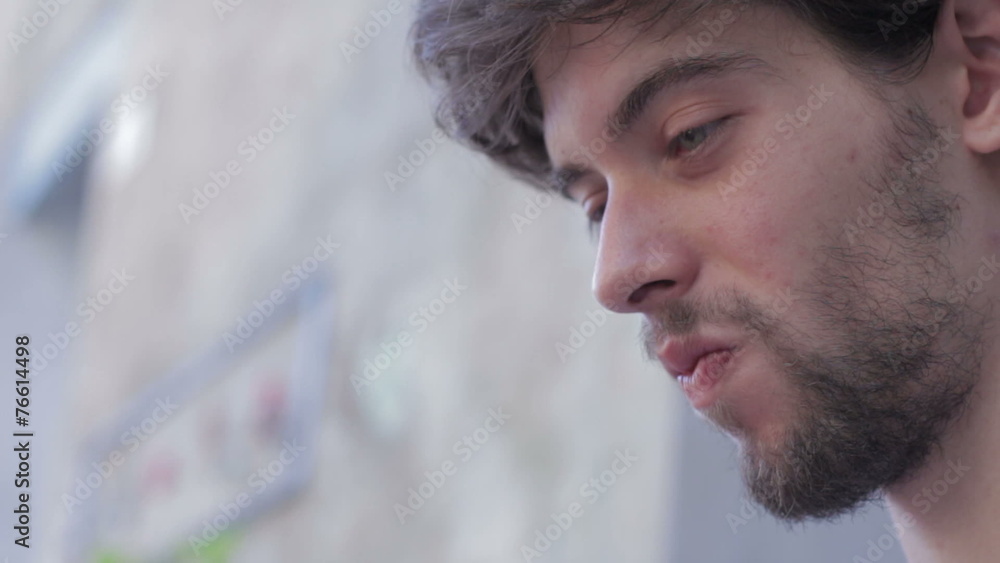 pensive and sad young man ( boy) face pensive and sad young man ( boy) face