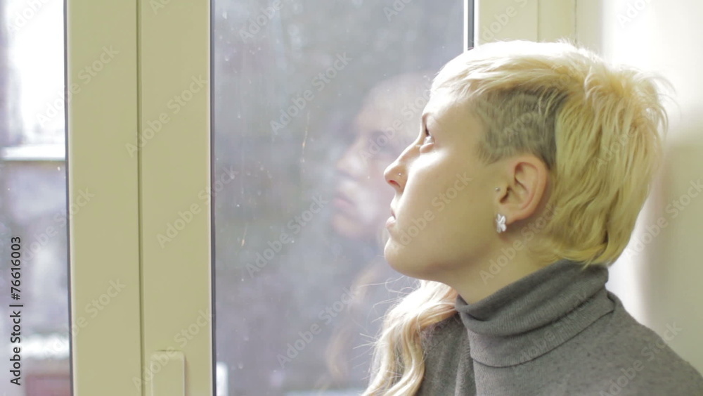 young pensive woman young pensive woman