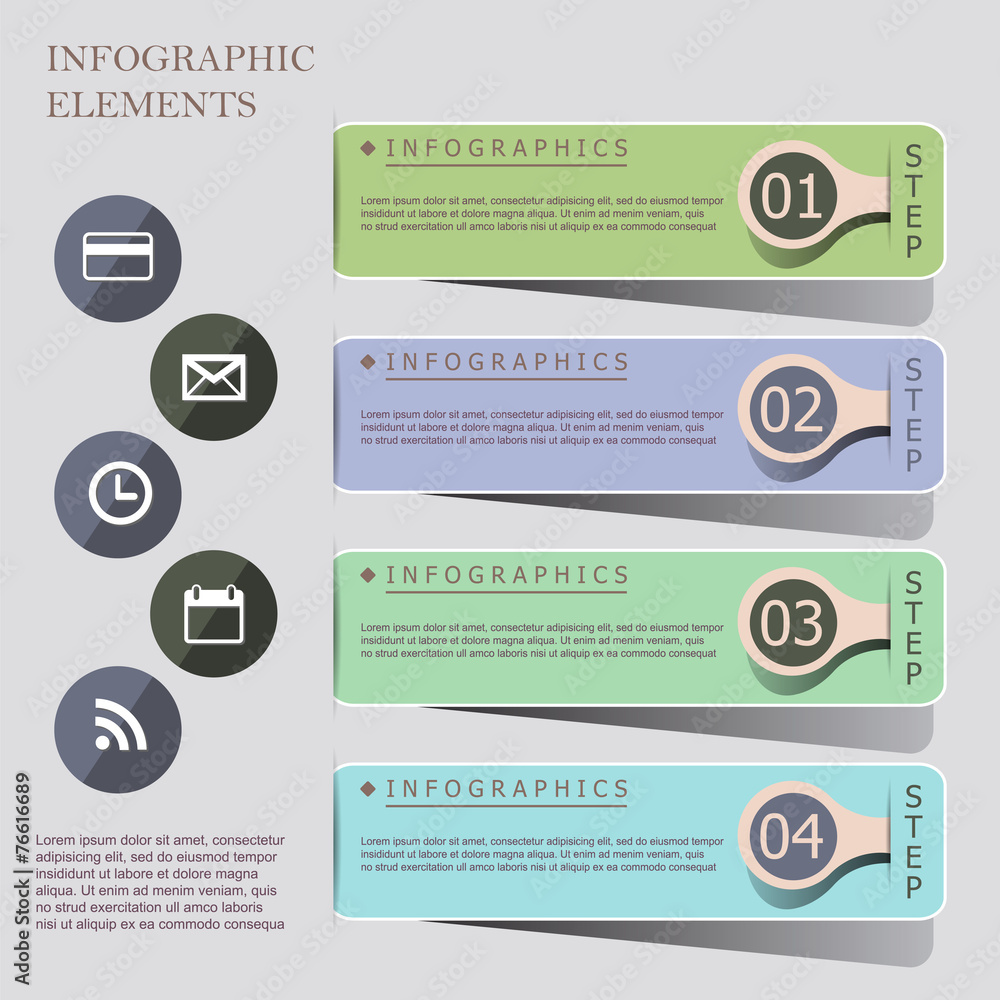 Fototapeta premium Modern origami style infographic banners