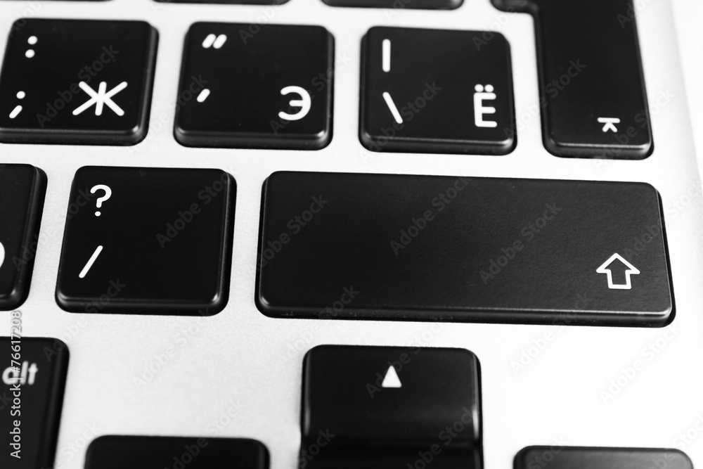 Keyboard of modern laptop close up Keyboard of modern laptop close up