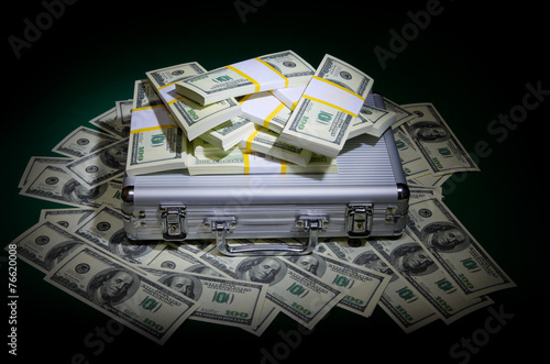 Dollars with metallic case