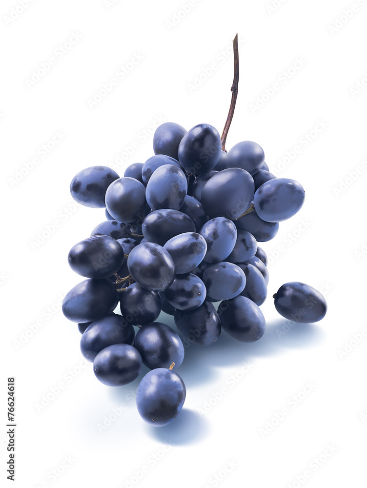 Tiny dry blue grapes bunch isolated on white Tiny dry blue grapes bunch isolated on white