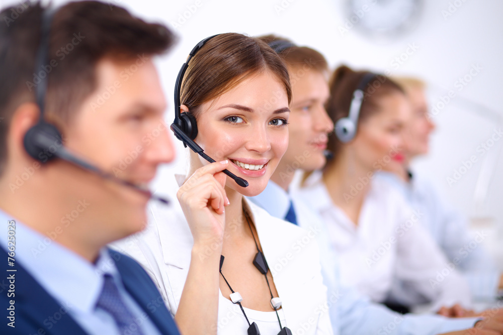 Attractive Smiling positive young businesspeople and colleagues Attractive Smiling positive young businesspeople and colleagues