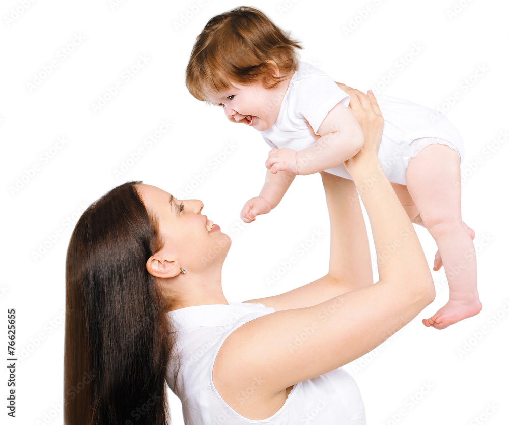 Happy mother with her cute baby having fun together Happy mother with her cute baby having fun together