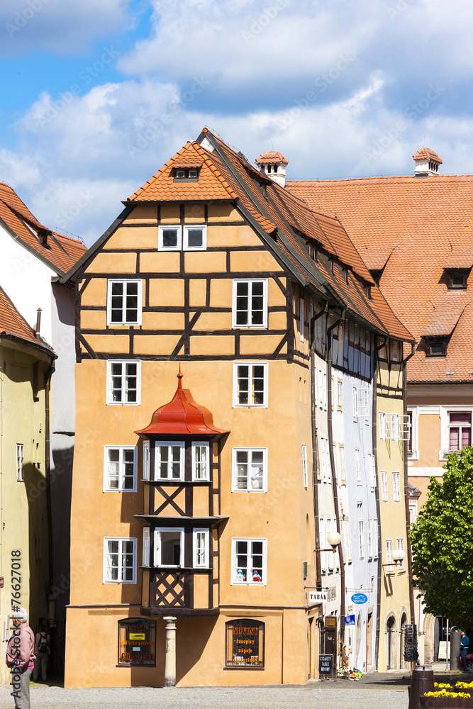 Fototapeta premium complex of medieval houses called Spalicek, Cheb, Czech Republic